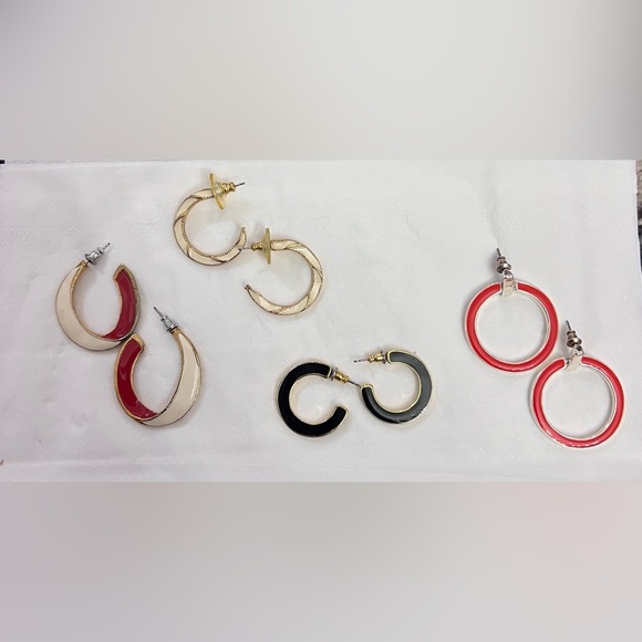 Four color block earrings - Picture 1 of 2